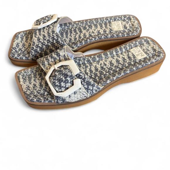 Y2K VINTAGE 2000'S CHUNKY WOODEN BUCKLE SANDALS 7.5 - Picture 4 of 7